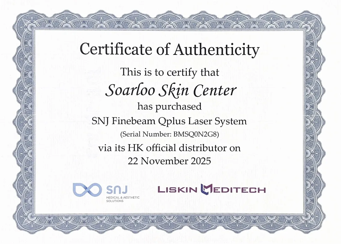 SNJ Finebeam Qplus Laser System 正貨證明，2025 年 11 月 22 日